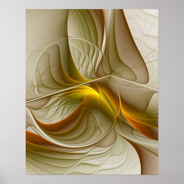 Affiche Couleurs de métaux précieux, art fractal abstrait (Devant)