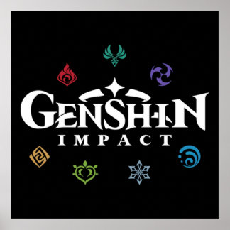 Affiche Couleurs des éléments d'impact Genshin