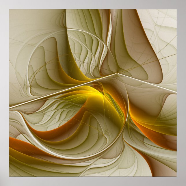 Affiche Couleurs des métaux précieux, art fractal Abstrait (Devant)