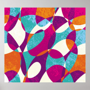 Affiche Couleurs diverses, collection motif vintage.