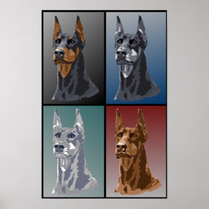 Affiche Couleurs Doberman