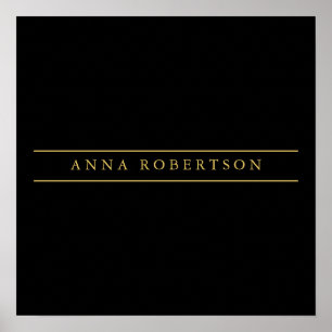 Affiche Couleurs d'or noir professionnel chic minimaliste