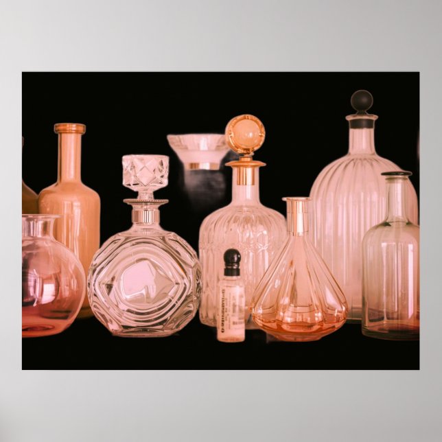 Affiche Couleurs Douces Sur Des Flacons De Parfum Rétro Su (Devant)