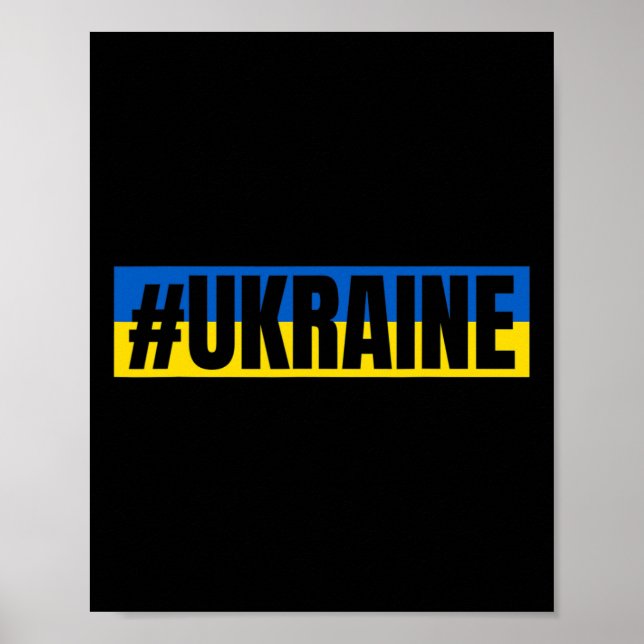 Affiche Couleurs du drapeau de l'Ukraine #ukraine  (Devant)