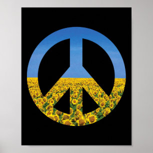 Affiche Couleurs du drapeau ukrainien Ciels bleus Champ de