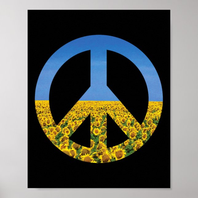 Affiche Couleurs du drapeau ukrainien Ciels bleus Champ de (Devant)