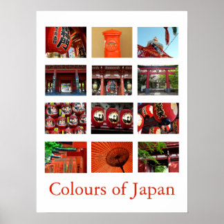 Affiche Couleurs du Japon (rouge/vermillon)