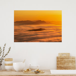 Affiche Couleurs du lever de soleil et nuages