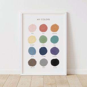 Affiche Couleurs Éducatif Préscolaire Décor