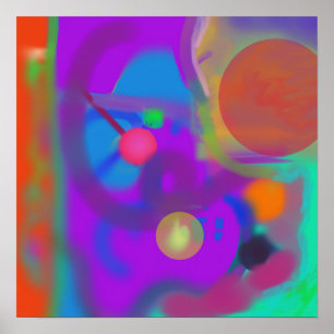 Affiche Couleurs en gras avec formes circulaires