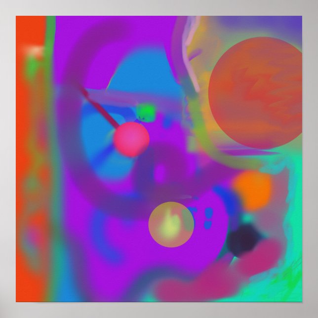 Affiche Couleurs en gras avec formes circulaires (Devant)
