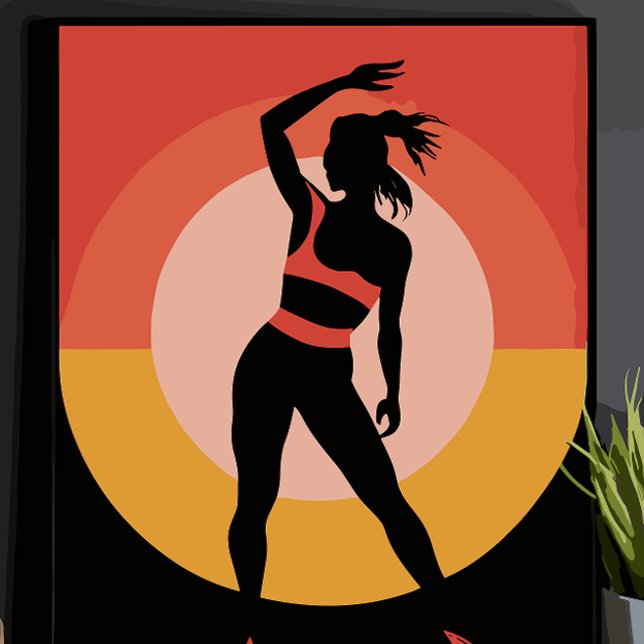 Affiche couleurs fille silhouette vintage (Créateur téléchargé)