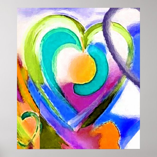 Affiche Couleurs numériques Coeur (Devant)