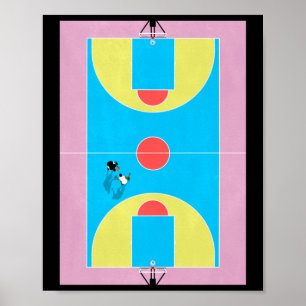 Affiche Couleurs pastel du terrain de basket