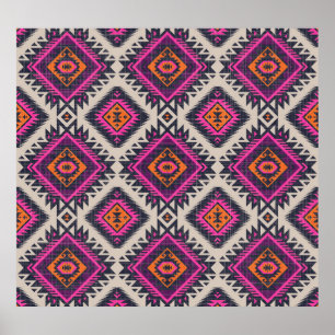 Affiche Couleurs rétro, design Navajo tribal.