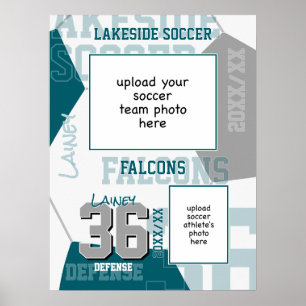 Affiche Couleurs turquoises de l'équipe de football
