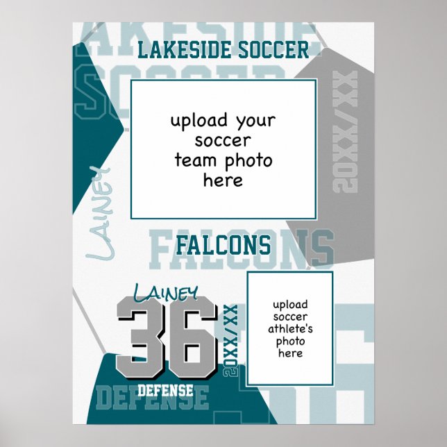 Affiche Couleurs turquoises de l'équipe de football (Devant)