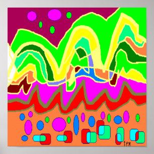 Affiche Couleurs ultra vives dansant sur l'affiche de type