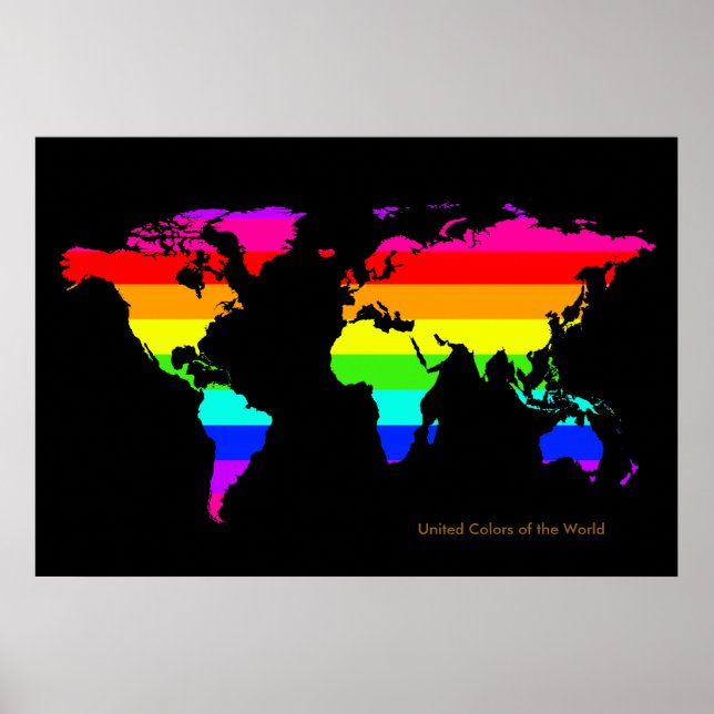 Affiche couleurs unies du monde . carte (Devant)