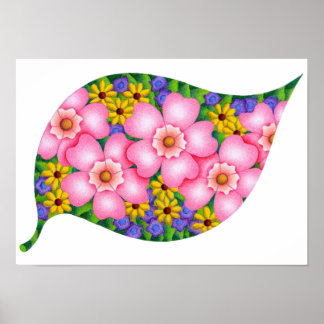 Affiche Couleurs vives des fleurs.