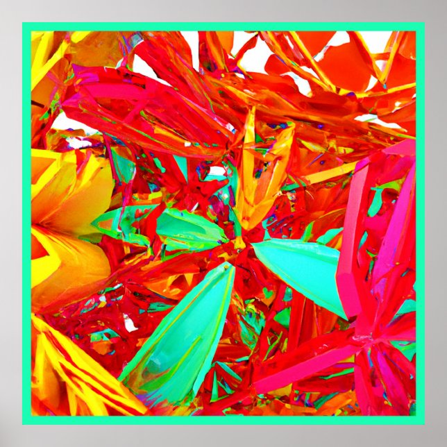 Affiche Couleurs vives Motif Abstrait (Devant)