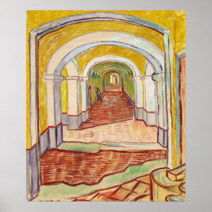 Affiche Couloir de Van Gogh Asile Jaune Art Impressionnist