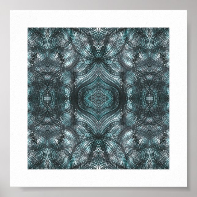 Affiche Couloirs Art Abstrait Aquarelle Verte (Devant)