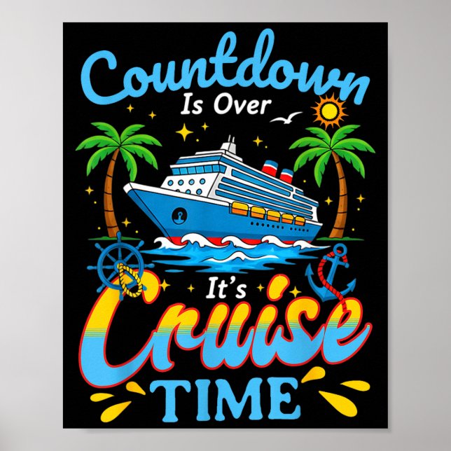 Affiche Countdown Is Over It's Cruise Time Men Women Coupl (Devant)