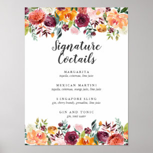 Affiche Country Bloom Bourgogne Signature Cocktail Menu