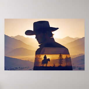 Affiche Country Cowboy Adventure Outdoors Nature Escape