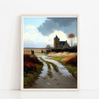 Affiche Country Field Wall Art, Country Landscape Painting
