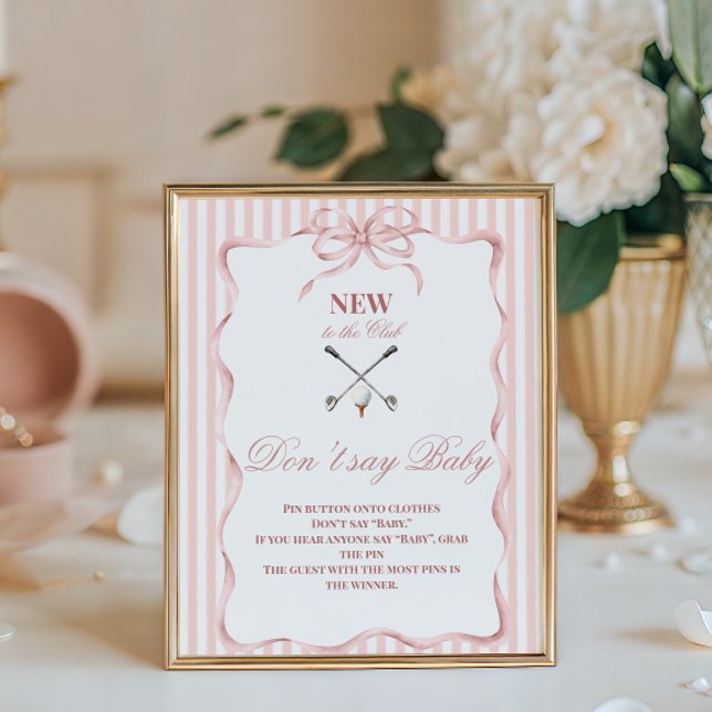 Affiche Country Girl New to the Club Golf Baby Shower Game (Créateur téléchargé)