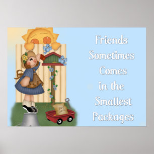 Affiche Country Girl Nourriture Oiseaux - Citation d'amiti