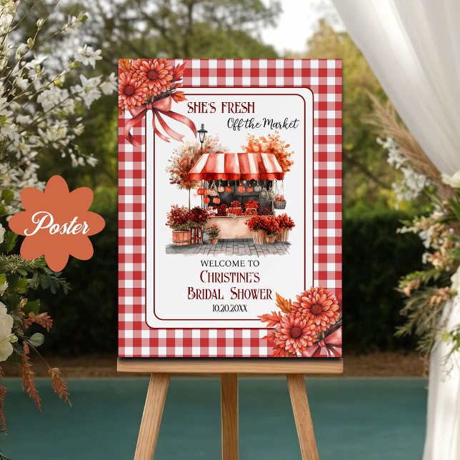 Affiche Countryside Picnic Gingham Bridal Shower Welcome (Créateur téléchargé)