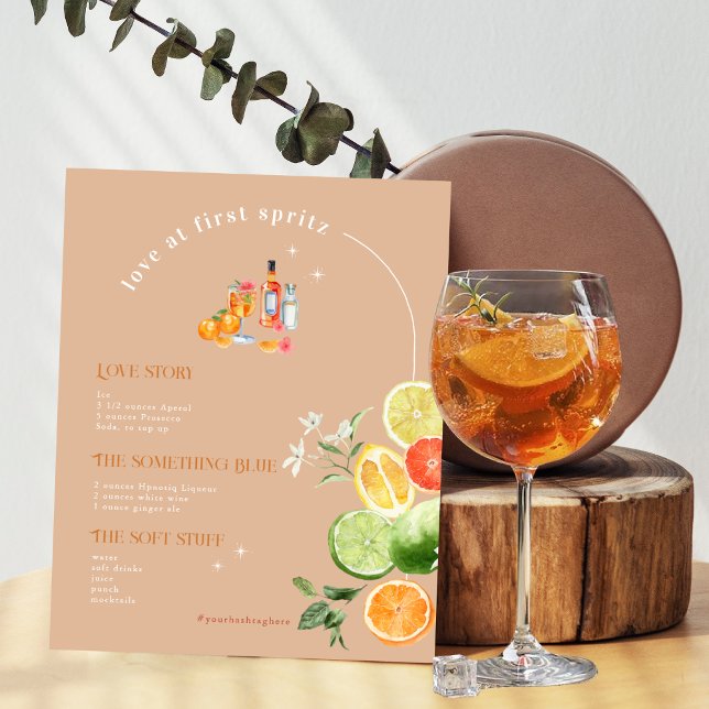 Affiche Coup de foudre au premier Spritz | Boisson Signatu (Créateur téléchargé)