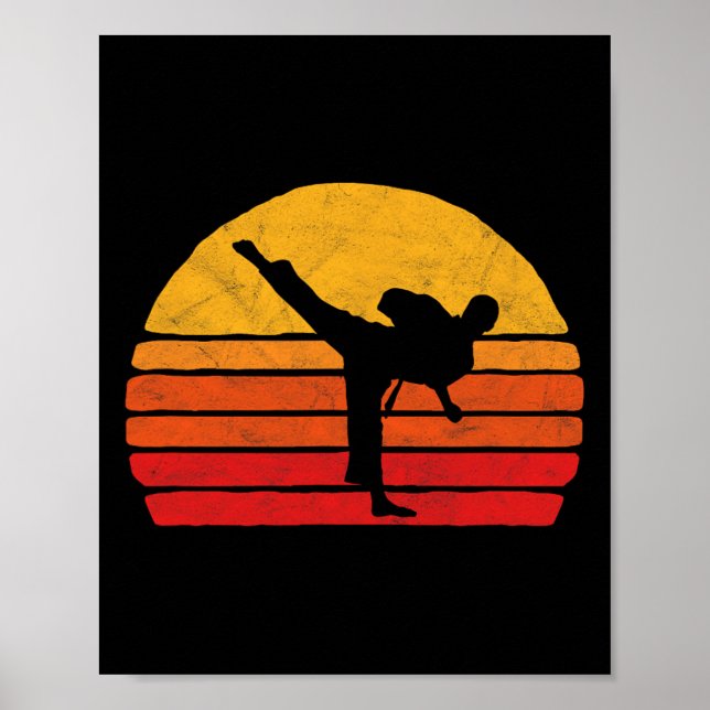Affiche Coup de pied de karaté debout Graphique de style s (Devant)