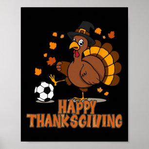 Affiche Coup de pied de vélo de dinde de football de Thank