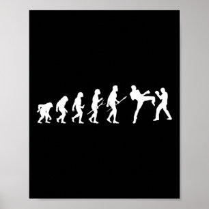 Affiche Coup de pied Mma Kickboxing Boxeur Boxe Évolution
