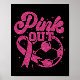 Affiche Coup de pied rose pour un football de cure Sein Ca