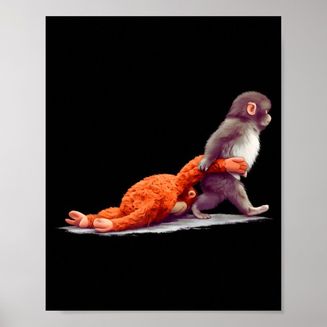 Affiche Coup de singe bébé graphique petit coup grand amou (Devant)