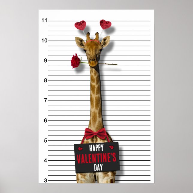 Affiche Coupable Mugshot Giraffe Drôle Heureuse Sainte-Val (Devant)