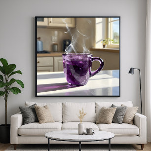 Affiche Coupe Améthyste - Art de nature morte stylisé et p