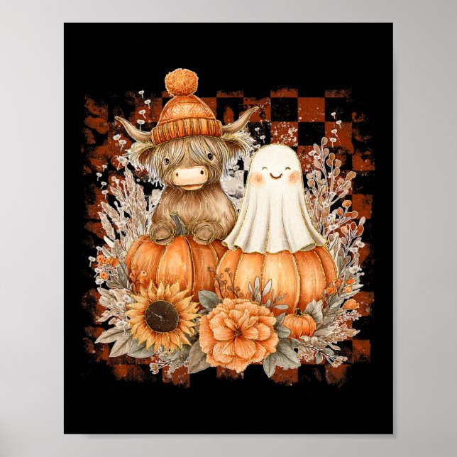 Affiche Coupe Chute Vache Fantôme Saison Éffrayante Automn (Devant)