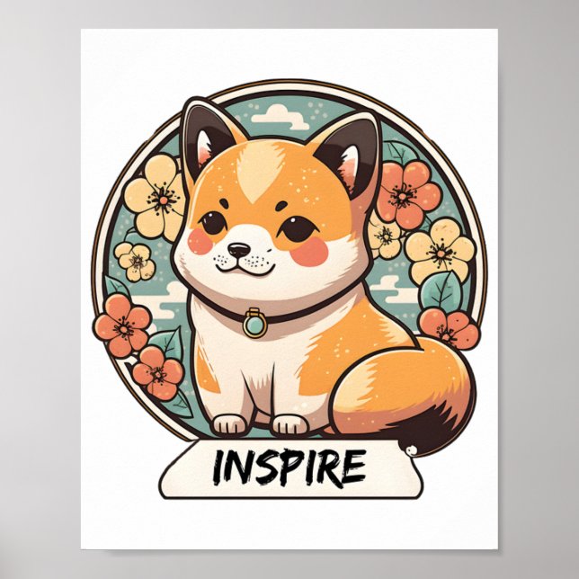 Affiche Coupe Cute Shiba Inu (Devant)