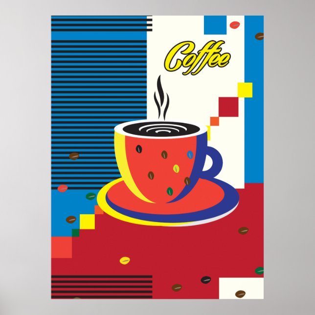 Affiche Coupe de café Abstraite Art contemporain tendance (Devant)