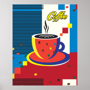 Affiche Coupe de café Abstraite Art contemporain tendance