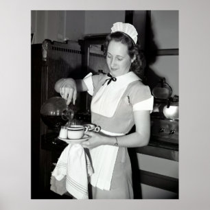 Affiche COUPE DE CAFÉ dans les années 1940 DÎNER