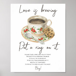 Affiche Coupe de café douche nuptiale Mettez une bague sur