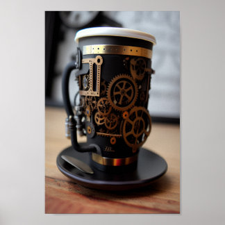 Affiche Coupe de café Steampunk