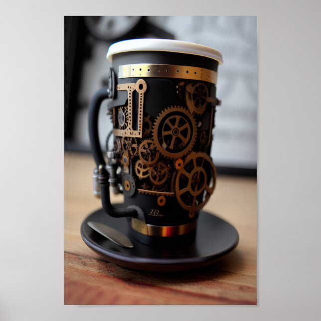 Affiche Coupe de café Steampunk (Devant)